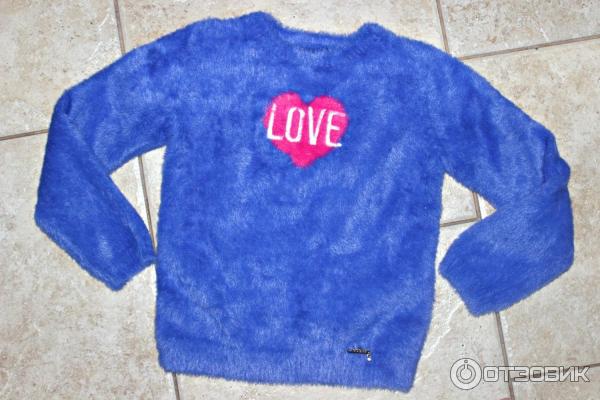 Свитер для девочки Fluffy Heart Love Sweater Blue фото