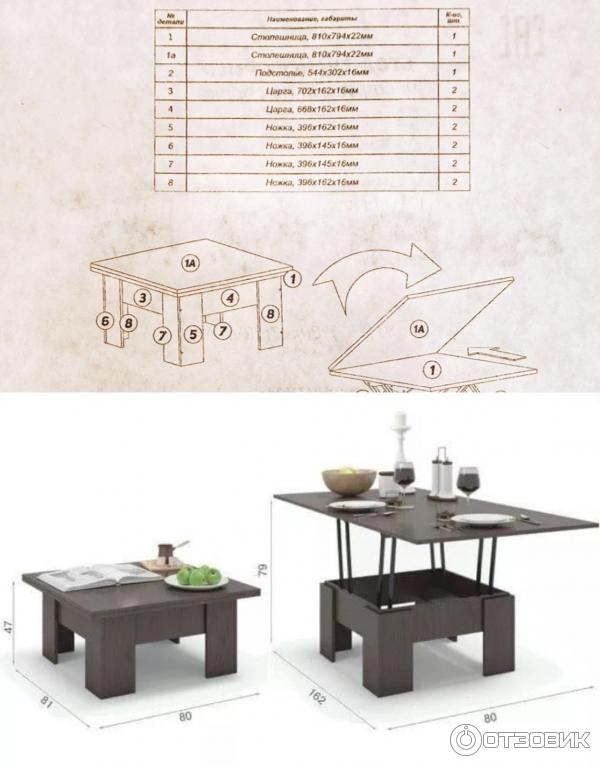 Стол много мебели трансформер инструкция
