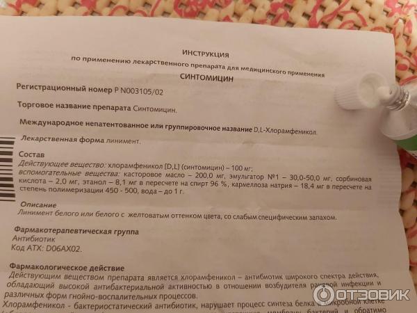 Синтомицин инструкция Синтомицин инструкция