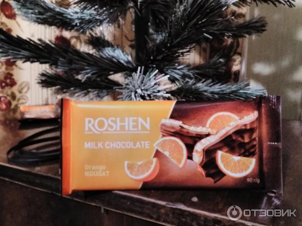 Roshen milk chocolate orange nougat шоколад с апельсиновой нугой фото